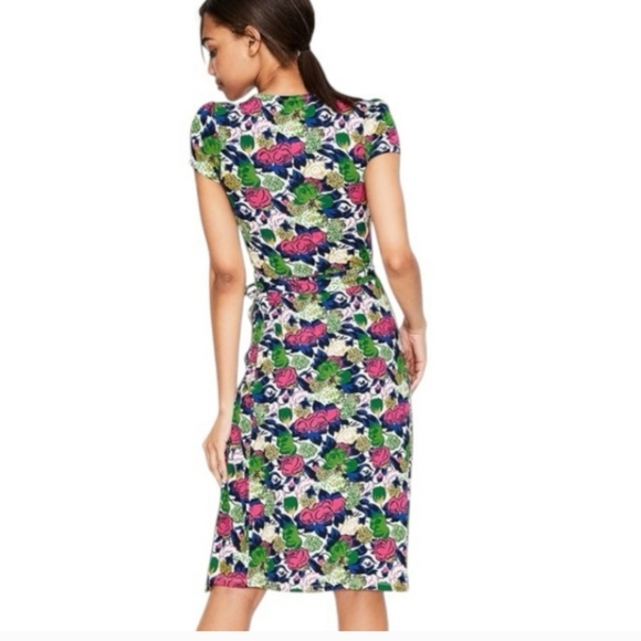 Boden Feminine Floral Wrap Dress Cottagecore Womens Size 10 Long - Picture 4 of 16